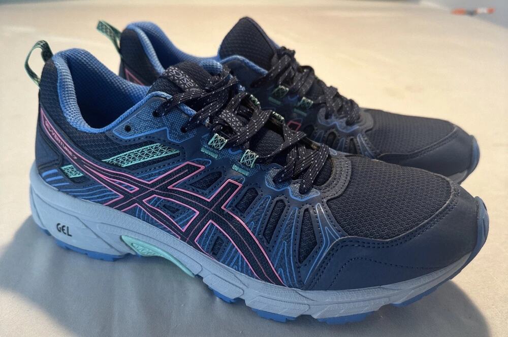 Asics Womens Gel Venture 7 1012A476 Blue Running Shoes Lace Up Low Top Size 11